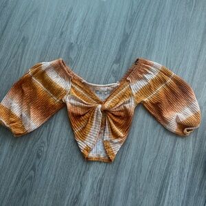 Urban outfitters orange tie dye crop top